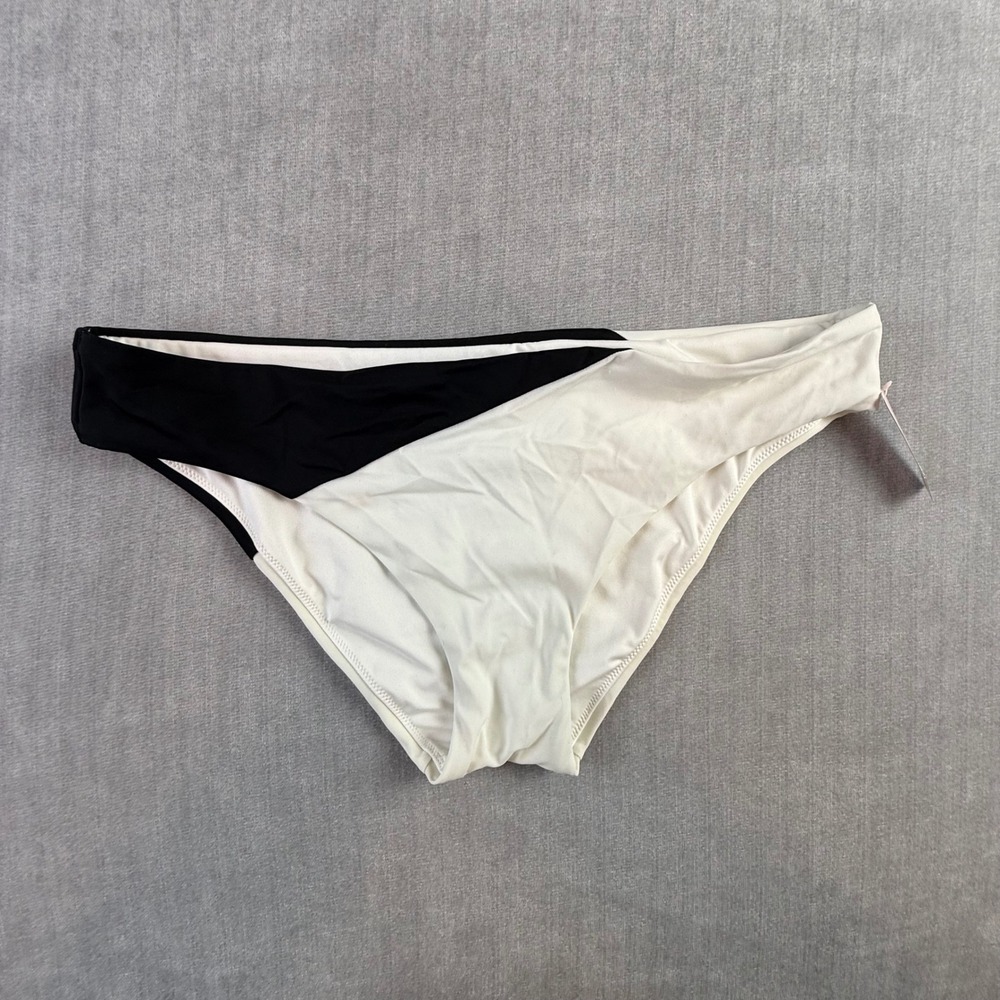 Victoria's Secret Classic Hipster Bikini Bottom Black White Colorblock 344426 L